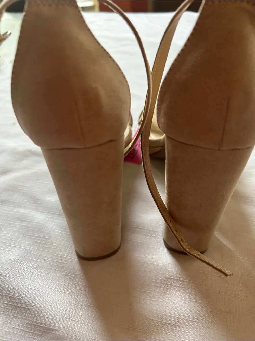 Fashion Nova Nude Ankle-Strap Block Heels